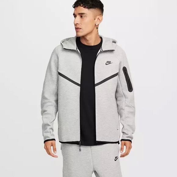 NIKE FLEECE ZIP UP HOODIE GREY - XL - Picture 2 of 8